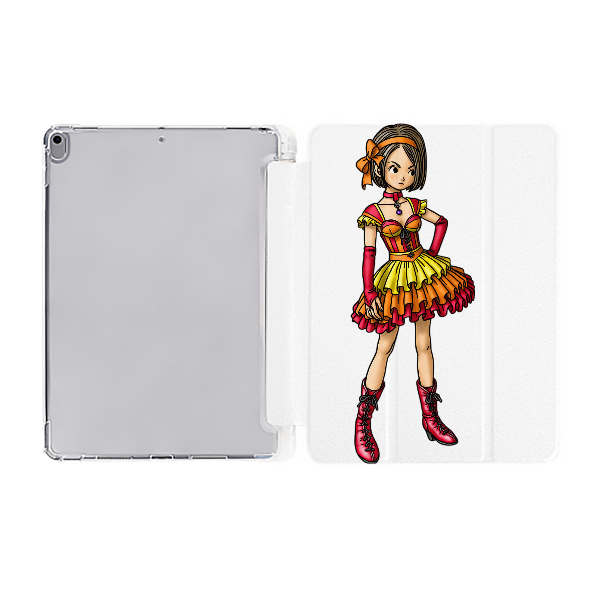 （画像用） ドラゴンクエスト Doragon Kuesuto Dragon Quest IPad ケース ペン収納付き 三つ折りスタンド PUレザー×シリコン 対応機種9.5/10.5/10.9インチ